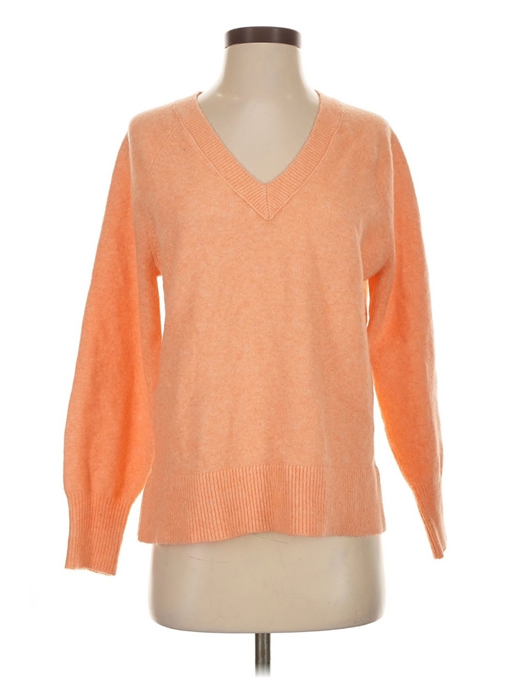 2/$30 LOFT Peachy Coral Soft Knit V-Neck Sweater Small